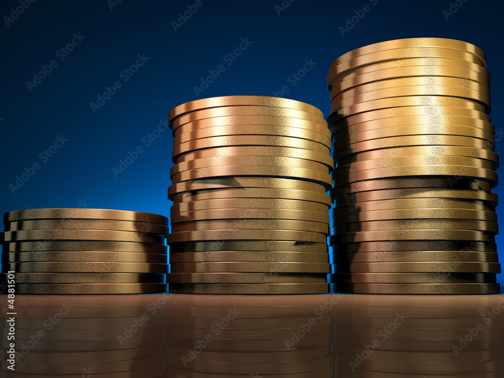 Wall mural Coins stack