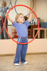 baby play with hoop