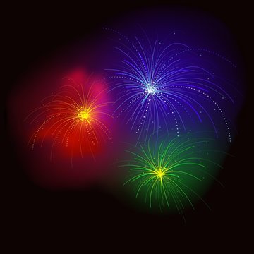 Fireworks RGB - Detailed and colored illustration