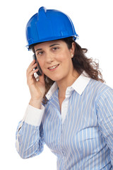 Female architect with phone