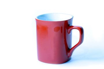 Red ceramic cup