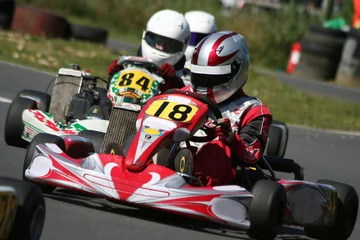 Foto auf Acrylglas Motorsport Kart-Rennen Nahaufnahme