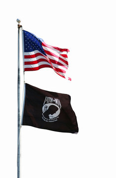 Flags of America and American POW-MIA