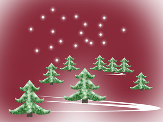 Tannenbäume im Schnee