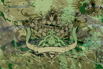 Abstract grunge background with a banner