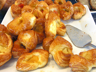 Breakfast sweet bread on plate