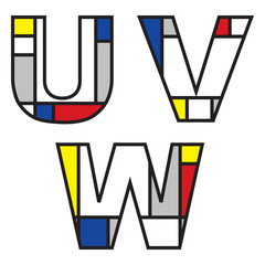 mondrian alphabets - part of a full set