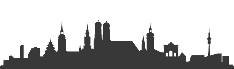 München - Skyline 01 - obrazy, fototapety, plakaty