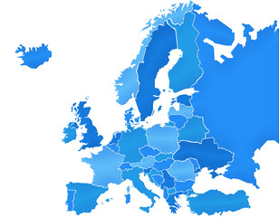 Carte Europe Camaieu Bleu