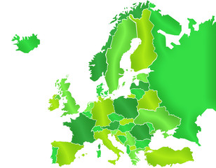 Carte Europe Camaieu Vert
