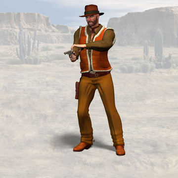 Cowboy #09, wild west series, with clipping path