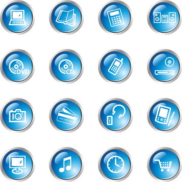 blue drop home electronics icons