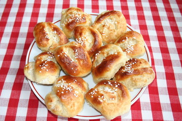 Home-baked buns with almond