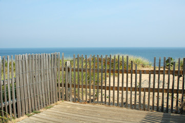 View of Atlantic Ocean Through Fence