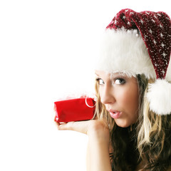 beautiful woman with a gift