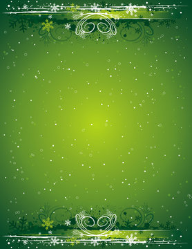 green grunge christmas background, vector illustration