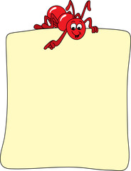 Red ant showing where to post you message