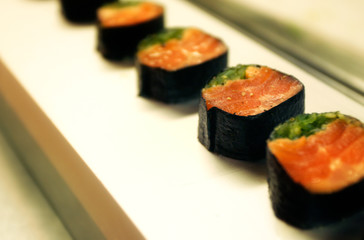 Sushi style salmon entree