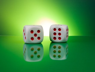 Dice in green 