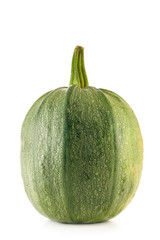 Green ripe pumpkin isolated