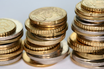 Europe coins on a table