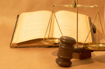 gavel and books