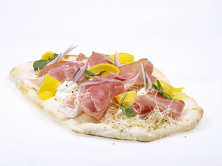 naan fladen brot mit parma schinken und mango
