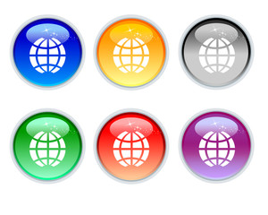 crystal icons for globe internet