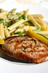 Chicken Dinner with Pasta and Roasted Peppers