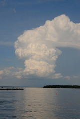 empty beach and storm
