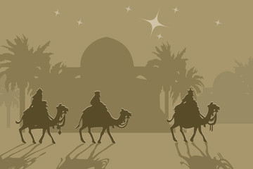 Three wisemans and the star of Bethlehem