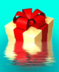 gift box on colore background