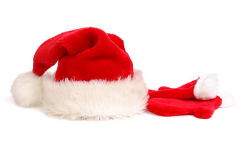 Obraz na płótnie Canvas Santa's hat and gloves