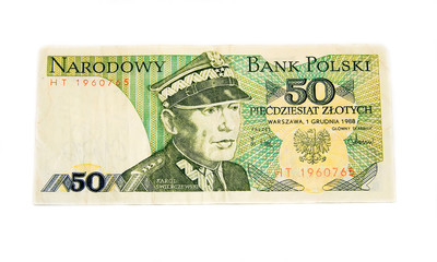 Polish old banknote. 50 zloty
