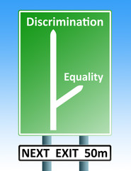 discrimination eqaulity teamwork roadsign