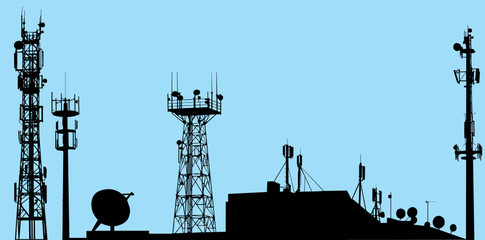 Towers, wired to wireless comm - 4935700
