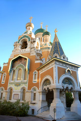 Fototapeta na wymiar Russian orthodox church in Nice France