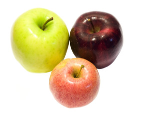 Multicoloered Apples isolated with white backgrownd