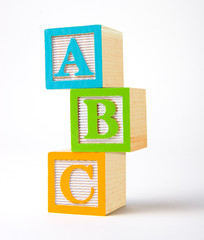 Wooden alphabet blocks