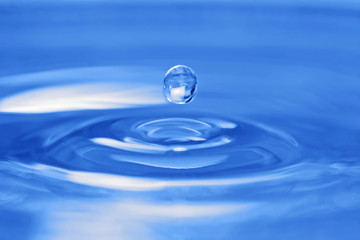 Fototapeta na wymiar niebieski kropla wody w tle