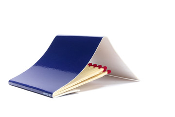 Streichholzbriefchen blau