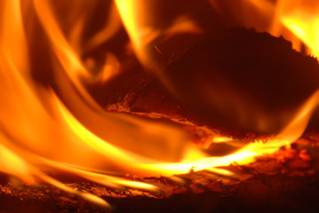 Fire in closeup