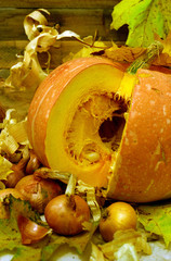 Pumpkin and onions