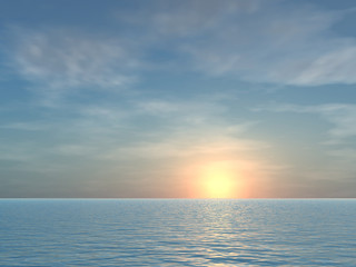 Obraz premium Open Tropical Sea Sunrise Background