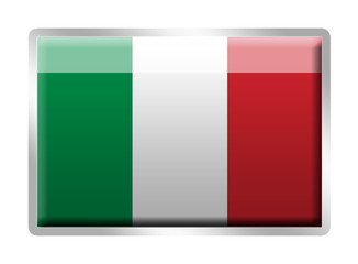 Italian flag metal enamelled badge