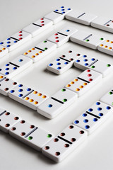 Pattern of dominos on white 
