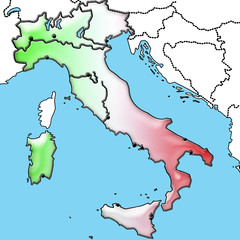 Italie vert, blanc, rouge
