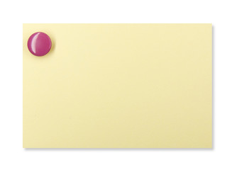 Pushpin on a yellow note
