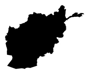 Detailed b/w map of Afghanistan