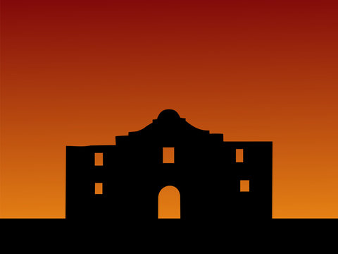 The Alamo at sunset